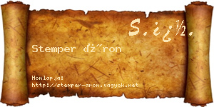Stemper Áron névjegykártya